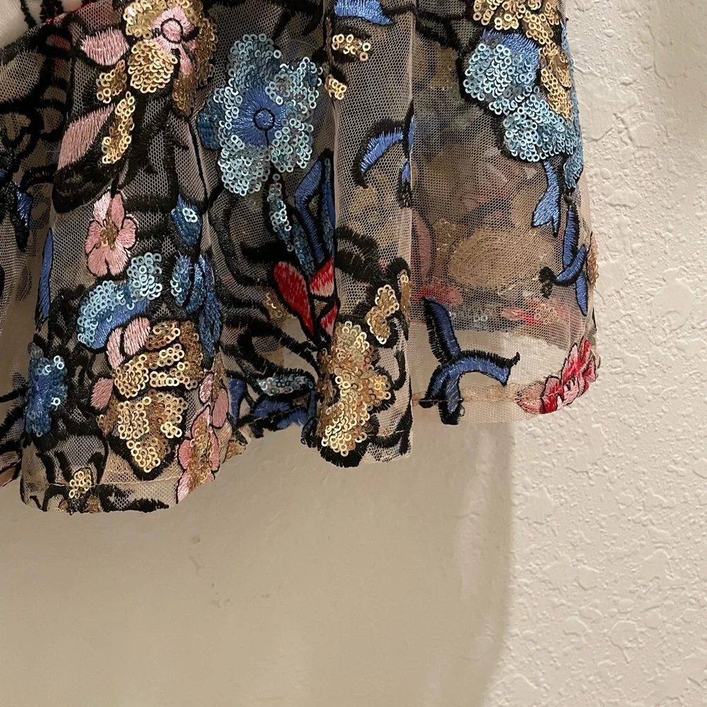 🌹🆕 Alexia Admor Embroidered fit and flare Sequin Formal Wedding Dress Size 10 - Picture 5 of 16